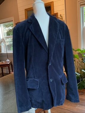 American Eagle Outfitters Navy Velvet Sport Coat